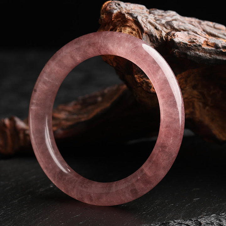 Bransoletka z Buddha Stones Naturalny Kwarc Truskawkowy Miłość Uzdrawiająca Bransoletka Bangle - image 2