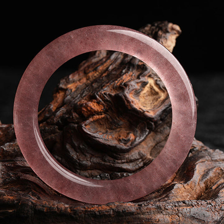 Bransoletka z Buddha Stones Naturalny Kwarc Truskawkowy Miłość Uzdrawiająca Bransoletka Bangle - image 4
