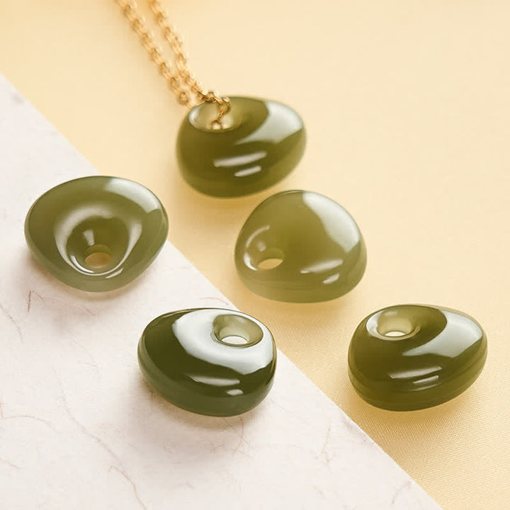Buddha Stones Naszyjnik z jadeitu z blokadą dziecięcą i mini wisiorkiem szczęścia - image 8