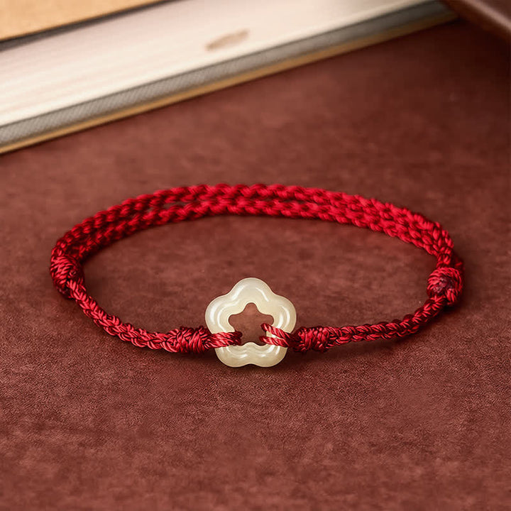 Buddha Stones Bransoletka z czerwonego sznurka z jadeitu Hetian Plum Bossom Luck - image 1