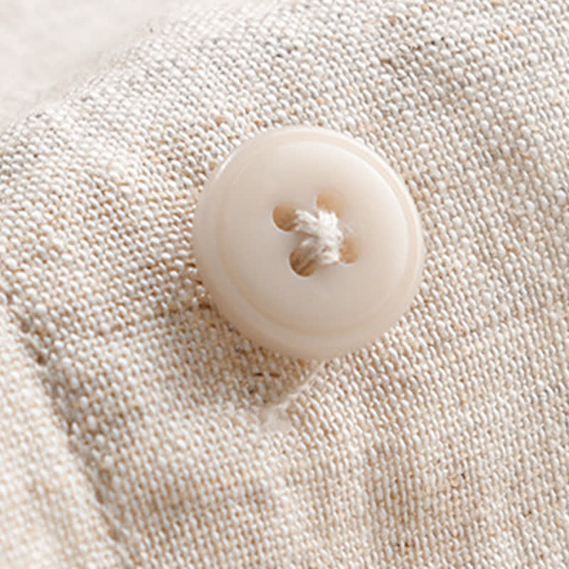 Buddha Stones Letnie, swobodne, minimalistyczne koszule męskie z krótkim rękawem, zapinane na guziki i ze stójką - image 13