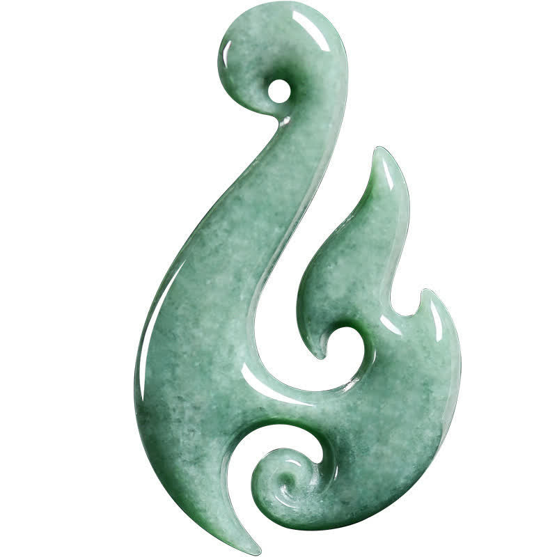 Buddha Stones Naturalny naszyjnik z wisiorkiem z jadeitu w kształcie spirali - image 9
