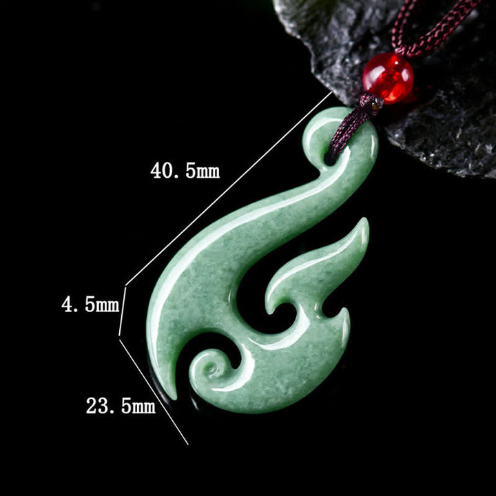 Buddha Stones Naturalny naszyjnik z wisiorkiem z jadeitu w kształcie spirali - image 7