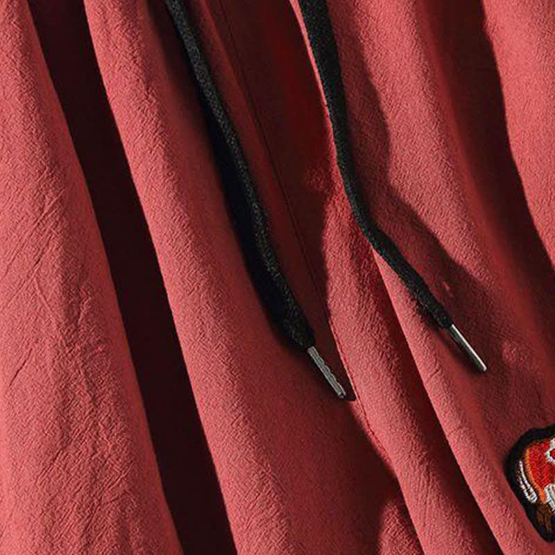 Buddha Stones Letnie spodnie capri w stylu Tang ze ściągaczem i motywem ryby Koi, męskie, haremowe, z kieszenią - image 4