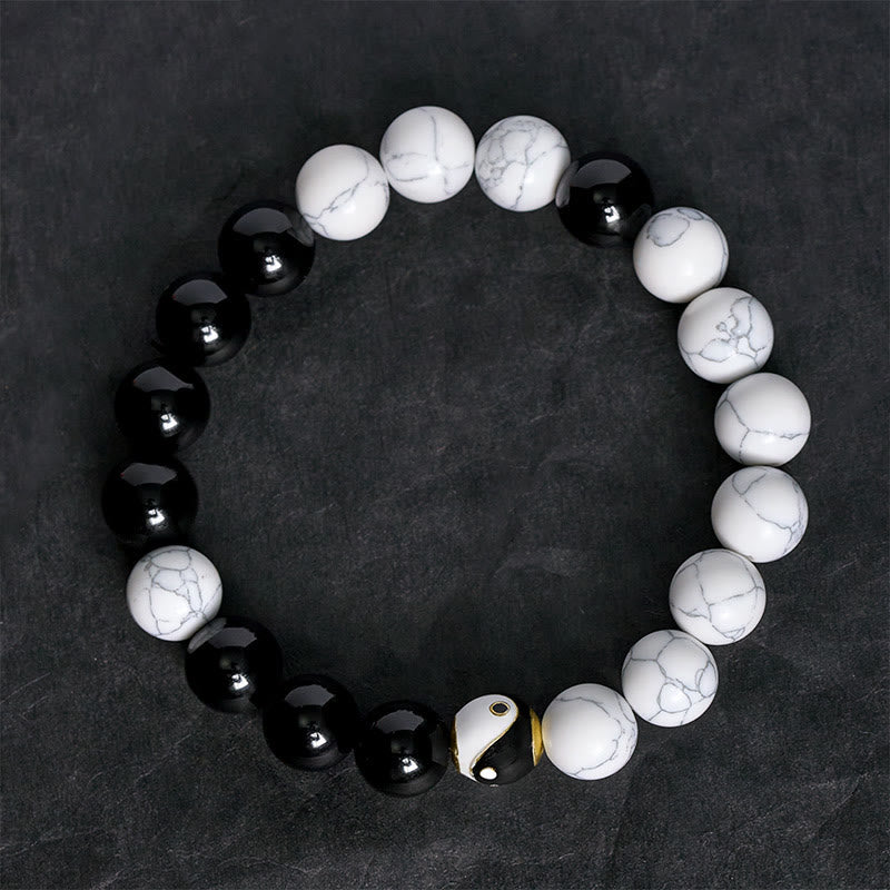 Buddha Stones Okrągła tybetańska bransoletka z miedzianą równowagą Yin Yang - image 3