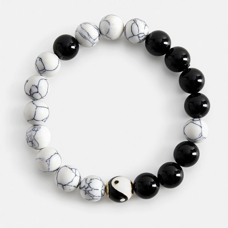 Buddha Stones Okrągła tybetańska bransoletka z miedzianą równowagą Yin Yang - image 1