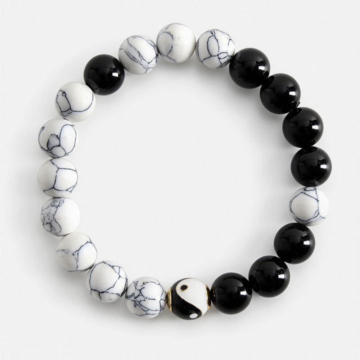 Buddha Stones Okrągła tybetańska bransoletka z miedzianą równowagą Yin Yang - image 1