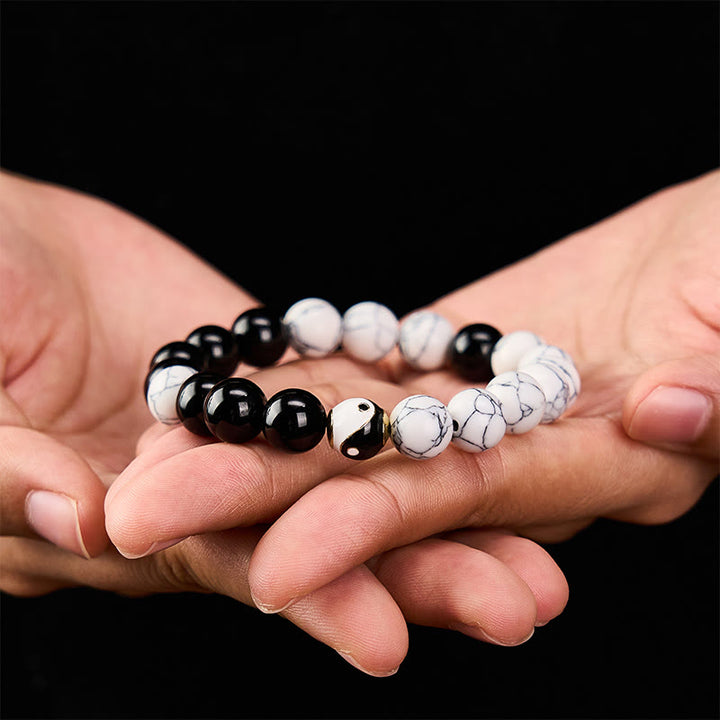 Buddha Stones Okrągła tybetańska bransoletka z miedzianą równowagą Yin Yang - image 10