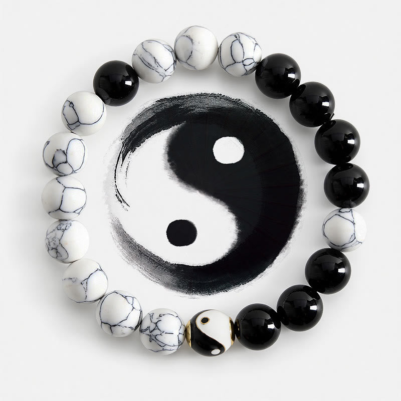 Buddha Stones Okrągła tybetańska bransoletka z miedzianą równowagą Yin Yang - Yin Yang (Równowaga ♥ Harmonia) - image 0