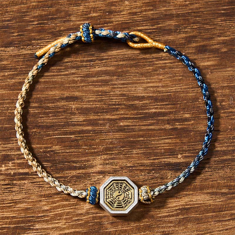 Buddha Stones Ręcznie tkana, ośmiokątna bransoletka Bagua Balance String z regulowanym sznurkiem plecionym Lucky - image 2