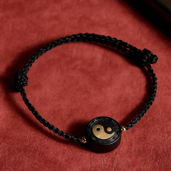 Buddha Stones Bransoletka z czerwonego sznurka uziemiającego Bagua z drewna hebanowego - image 13