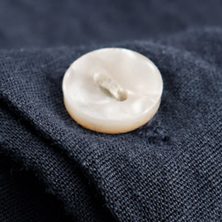 Buddha Stones Letnie, swobodne, minimalistyczne koszule męskie z krótkim rękawem i kieszeniami naszywanymi - image 4