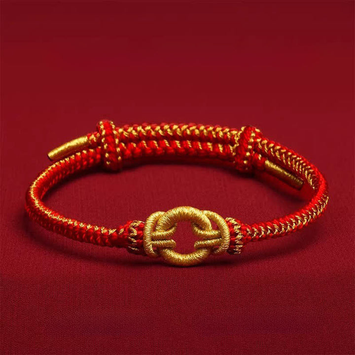 Buddha Stones Bransoletka z czerwonego sznurka z chińskim znakiem zodiaku i splotem węzłów - Ogólny - Obwód nadgarstka: 14–20 cm - image 1