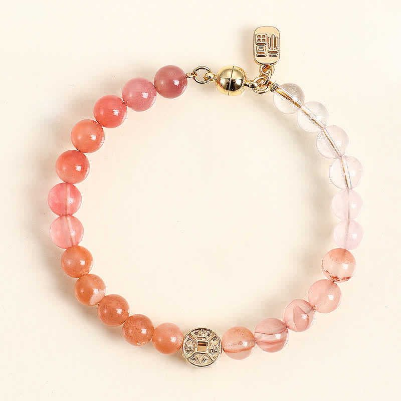 Buddha Stones Bransoletka szczęścia z miedzianymi monetami i naturalnym kamieniem tygrysiego oka Fu - Agat Yanyuan (Równowaga ♥ Harmonia) - image 23