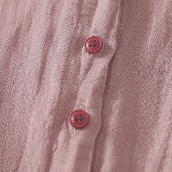 Koszula damska z krótkim rękawem „Buddha Stones Summer Plain Red Buttons” - image 8
