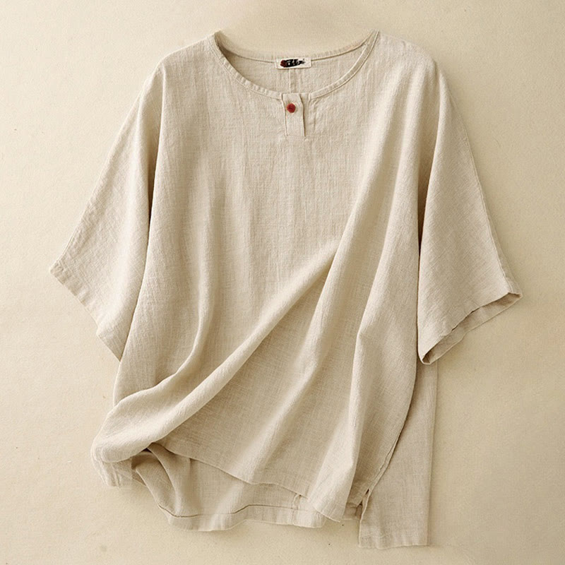 Koszulka damska z okrągłym dekoltem i luźnym, krótkim rękawem i krótkim rękawem "Buddha Stones" - Bielizna - US12, UK/AU16, EU44 (2XL) - image 0