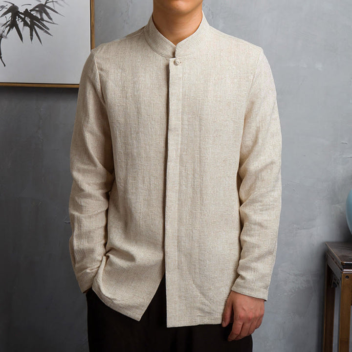 Buddha Stones Jednokolorowa chińska kurtka Tang Suit Men Clothing - Bielizna - US/UK/AU42，EU52 (4XL) - image 0