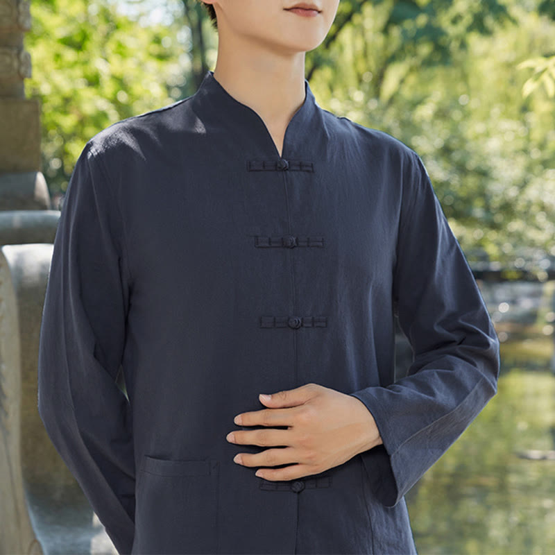 Buddha Stones, duchowa praktyka zen, joga, medytacja, modlitwa, zestaw ubrań dla mężczyzn - Granatowy - US/UK/AU48， EU58 (6XL) - image 1
