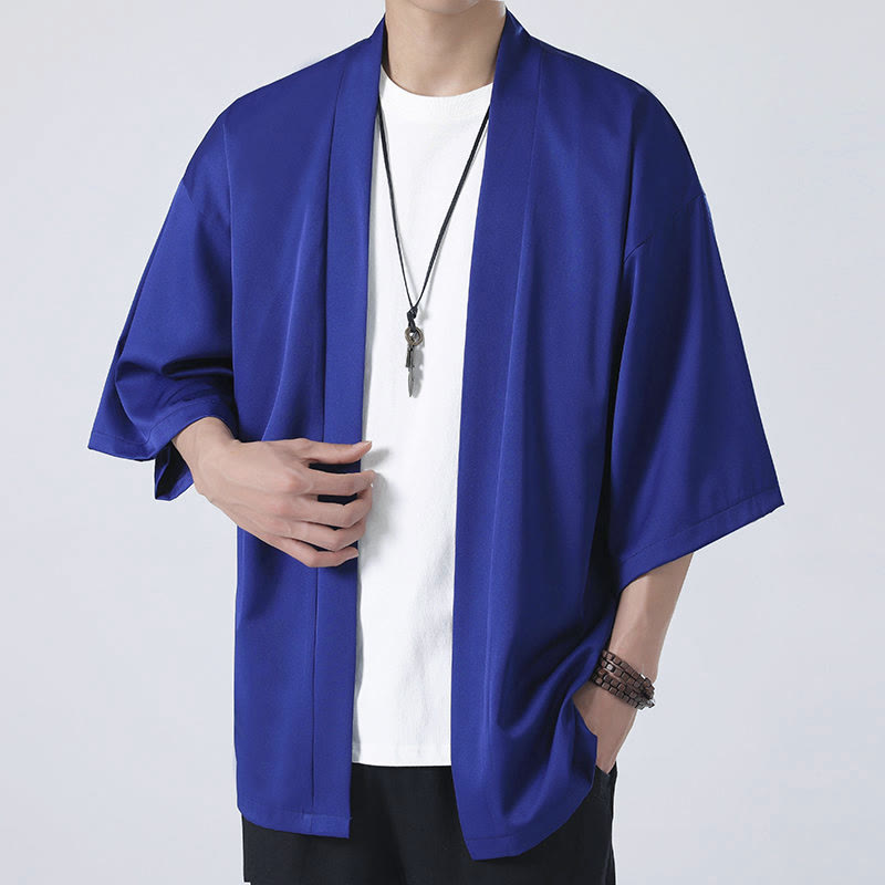 Męska kurtka kimono z odsłoniętym przodem i jednolitym kolorem „Kamienie Buddha Stones” - image 21