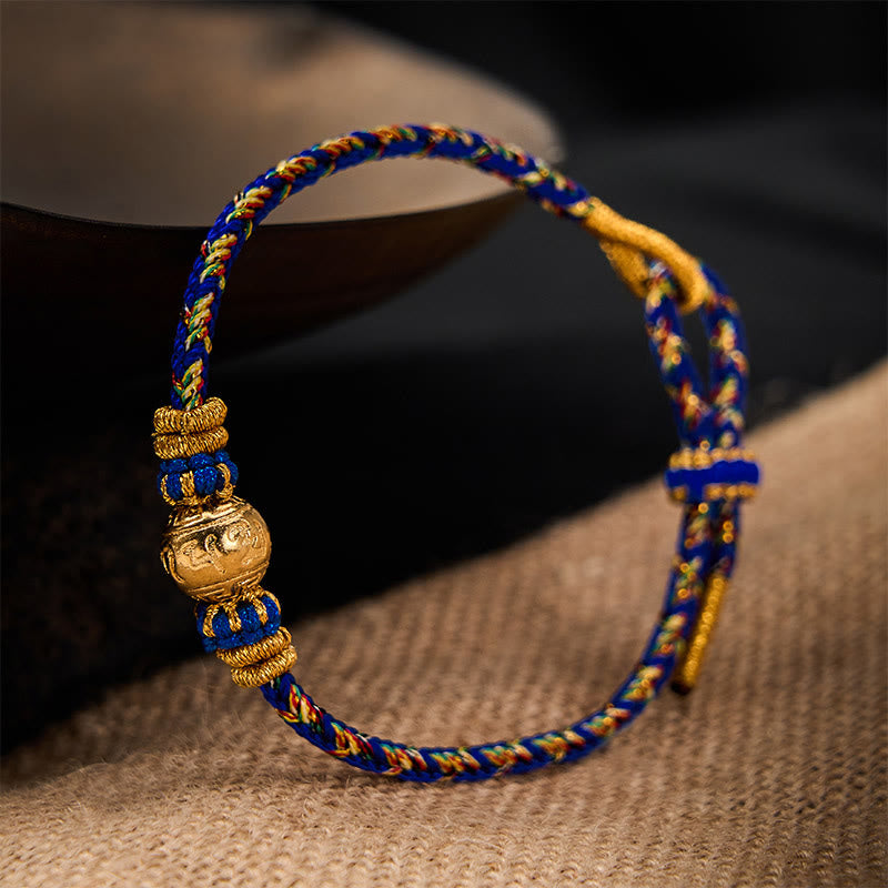 Buddha Stones Bransoletka Pokoju Om Mani Padme Hum tkana ręcznie sznurkiem - image 3