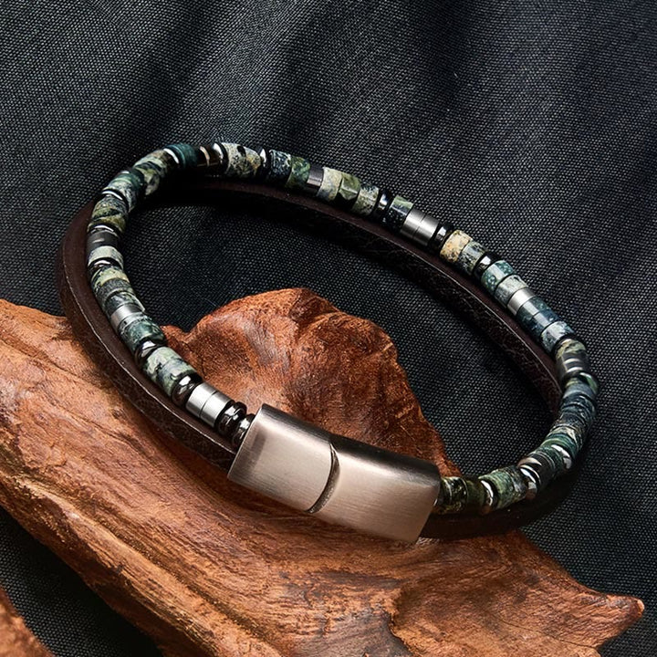 Buddha Stones Bransoletka skórzana Truth Double Wrap z lapis lazuli - image 12