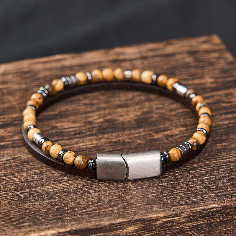 Buddha Stones Bransoletka skórzana Truth Double Wrap z lapis lazuli - image 26