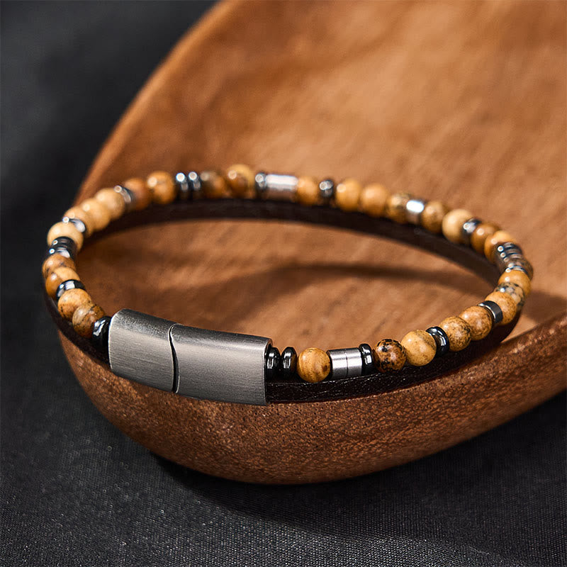 Buddha Stones Bransoletka skórzana Truth Double Wrap z lapis lazuli - image 24