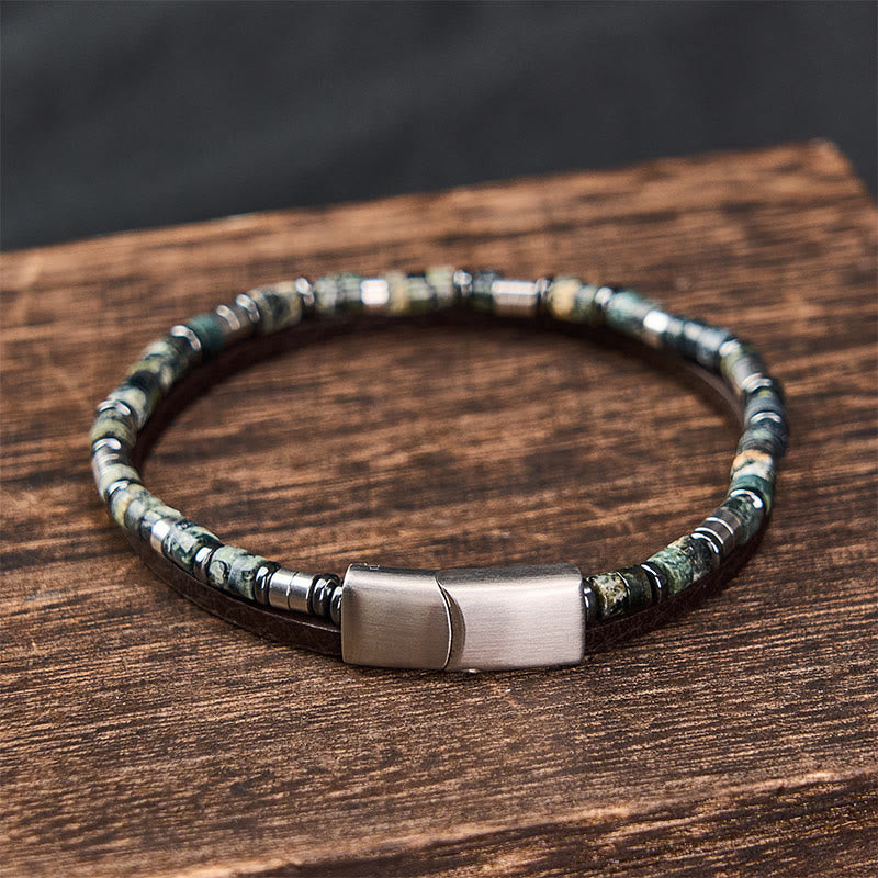 Buddha Stones Bransoletka skórzana Truth Double Wrap z lapis lazuli - image 11