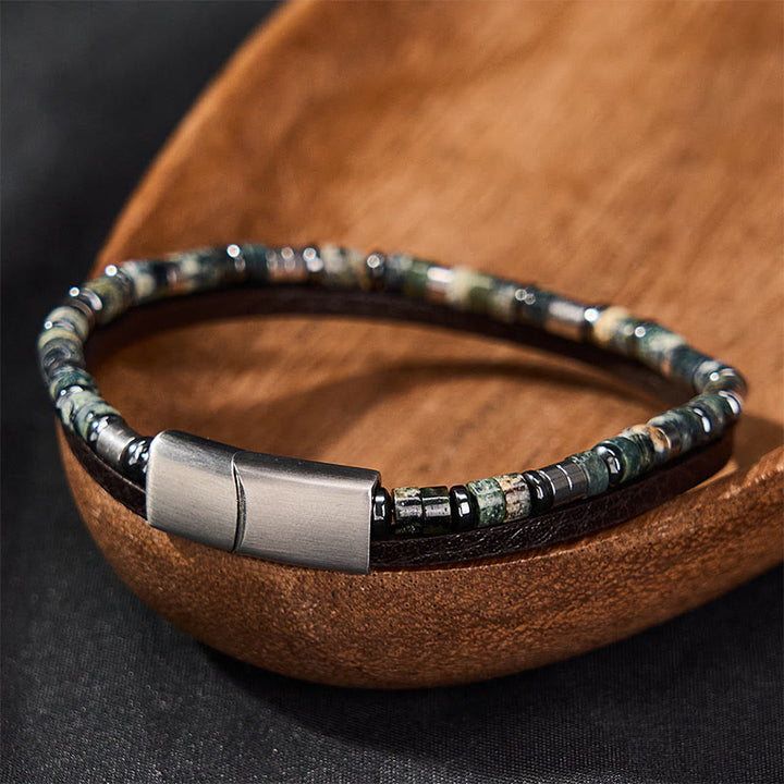 Buddha Stones Bransoletka skórzana Truth Double Wrap z lapis lazuli - image 9