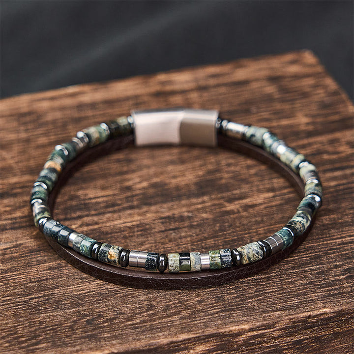 Buddha Stones Bransoletka skórzana Truth Double Wrap z lapis lazuli - image 10
