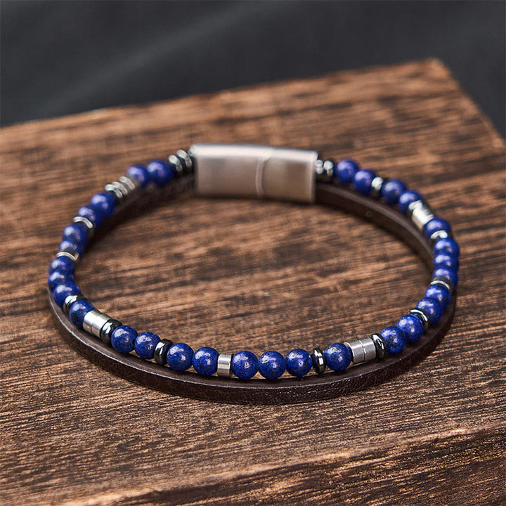 Buddha Stones Bransoletka skórzana Truth Double Wrap z lapis lazuli - image 18