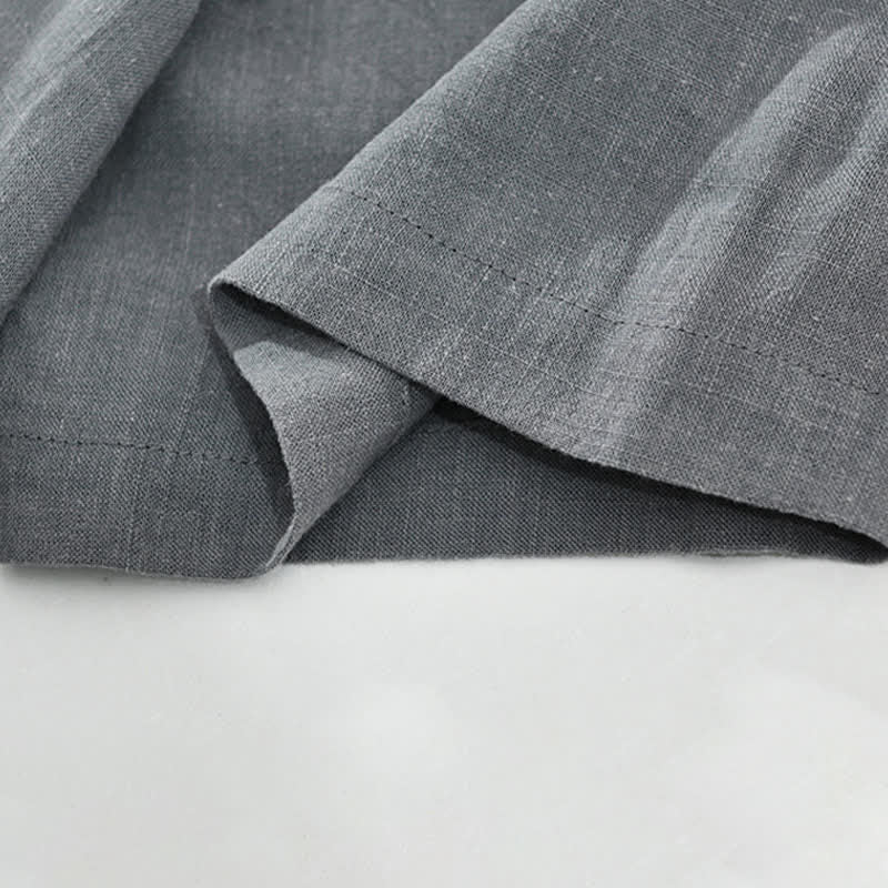 Buddha Stones Letnia, swobodna męska koszula z krótkim rękawem i kieszeniami, zapinana na guziki i ze stójką - image 10