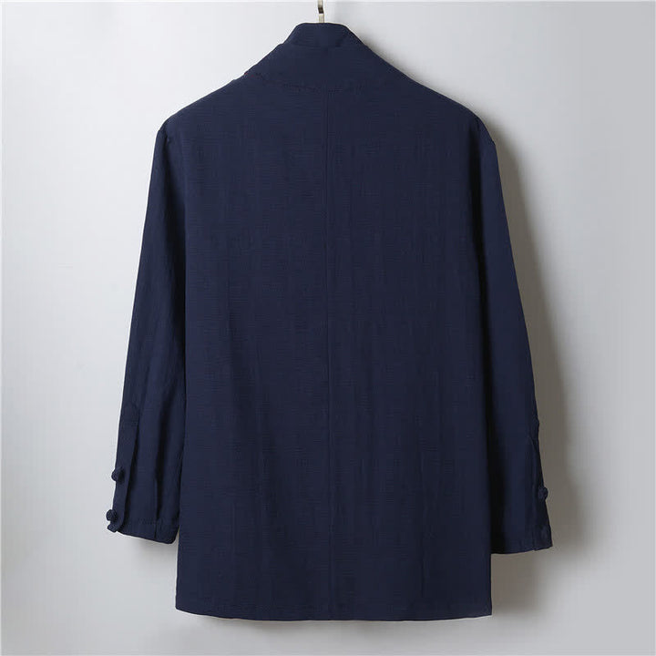 Buddha Stones Wiosenny, swobodny, minimalistyczny, jednolity kimono męskie z ramii - image 11