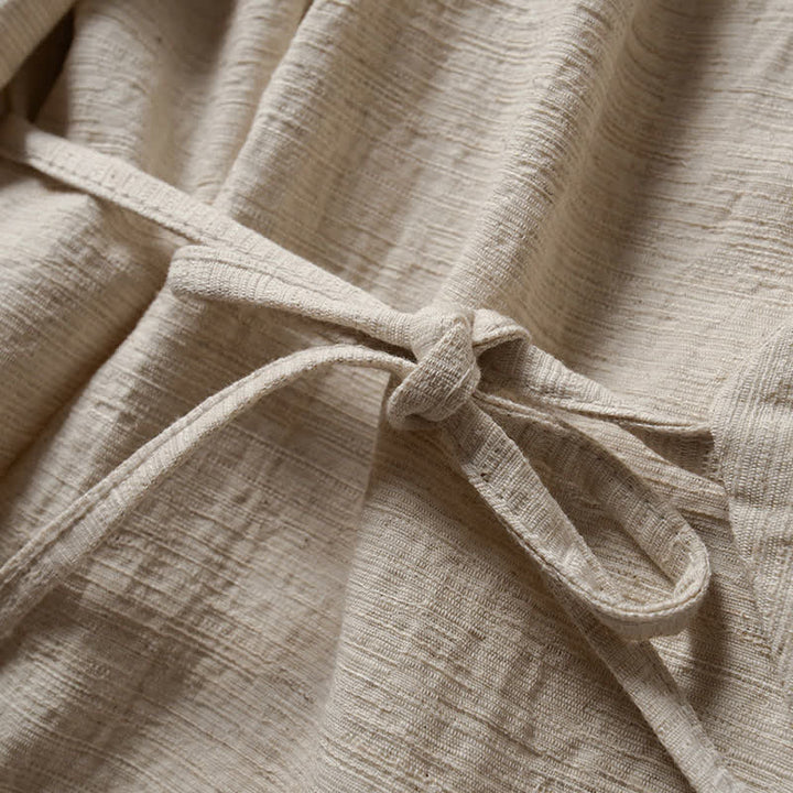 Buddha Stones Wiosenny, swobodny, minimalistyczny, jednolity kimono męskie z ramii - image 3