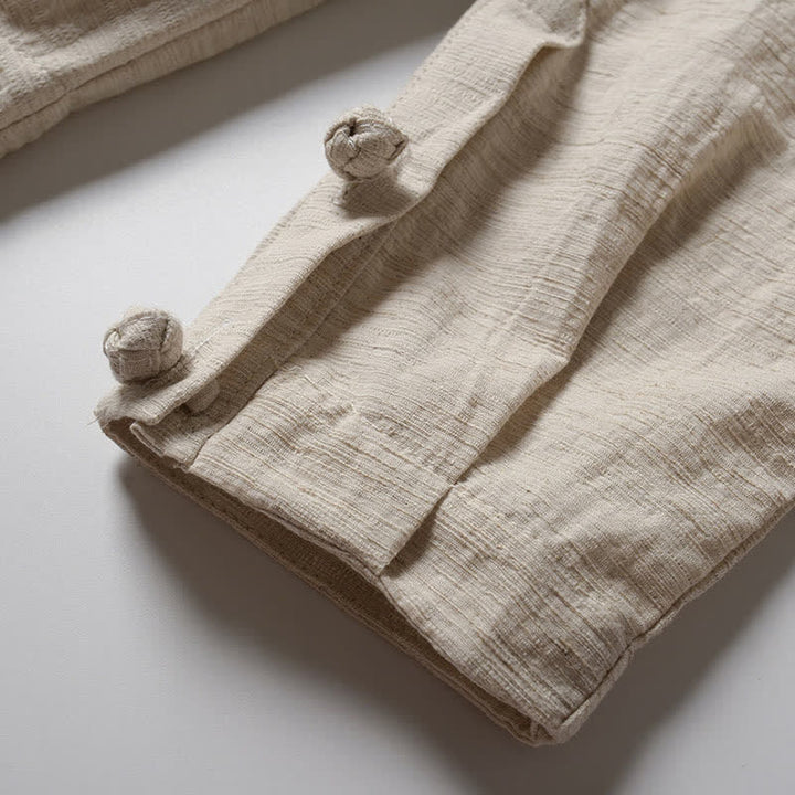 Buddha Stones Wiosenny, swobodny, minimalistyczny, jednolity kimono męskie z ramii - image 5
