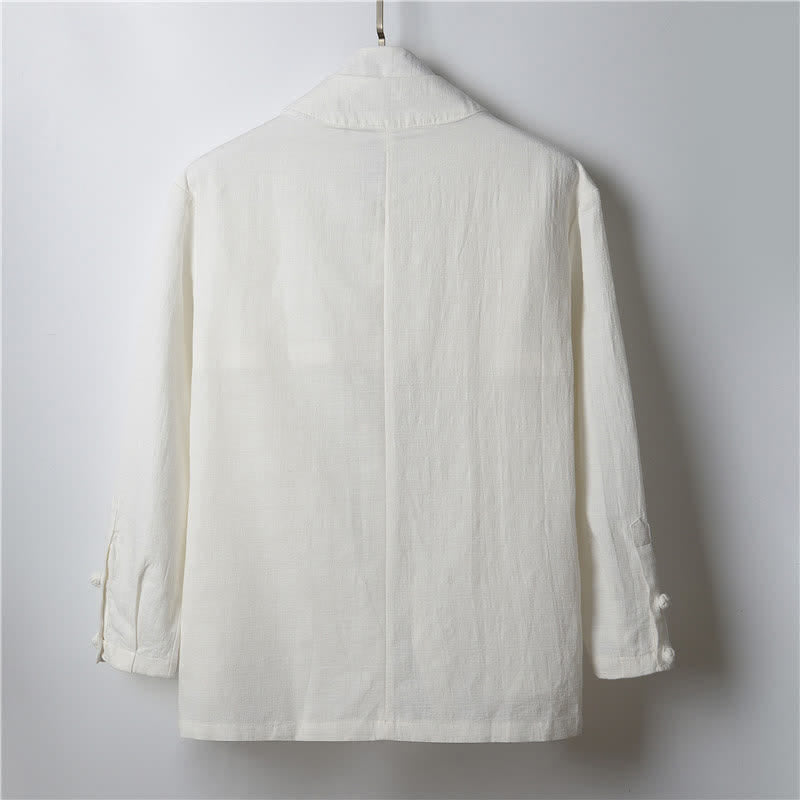 Buddha Stones Wiosenny, swobodny, minimalistyczny, jednolity kimono męskie z ramii - image 13