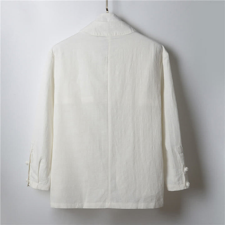 Buddha Stones Wiosenny, swobodny, minimalistyczny, jednolity kimono męskie z ramii - image 13