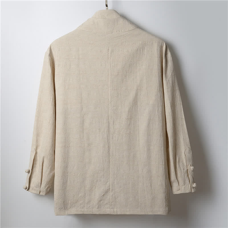 Buddha Stones Wiosenny, swobodny, minimalistyczny, jednolity kimono męskie z ramii - image 1