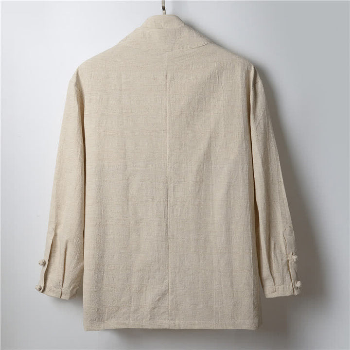 Buddha Stones Wiosenny, swobodny, minimalistyczny, jednolity kimono męskie z ramii - image 1