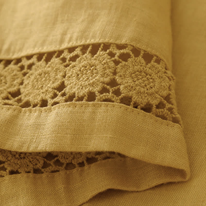 Buddha Stones Letnie, swobodne, minimalistyczne spodnie damskie z prostymi nogawkami i kieszeniami, ściągane sznurkiem i jednolitym kwiatowym dołem - image 4