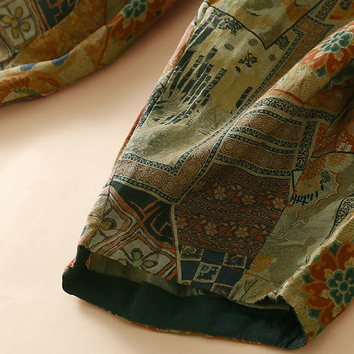 Spodnie haremowe damskie w stylu retro casual z chińskimi guzikami i żabą z motywem Buddha Stones i kieszeniami - image 17