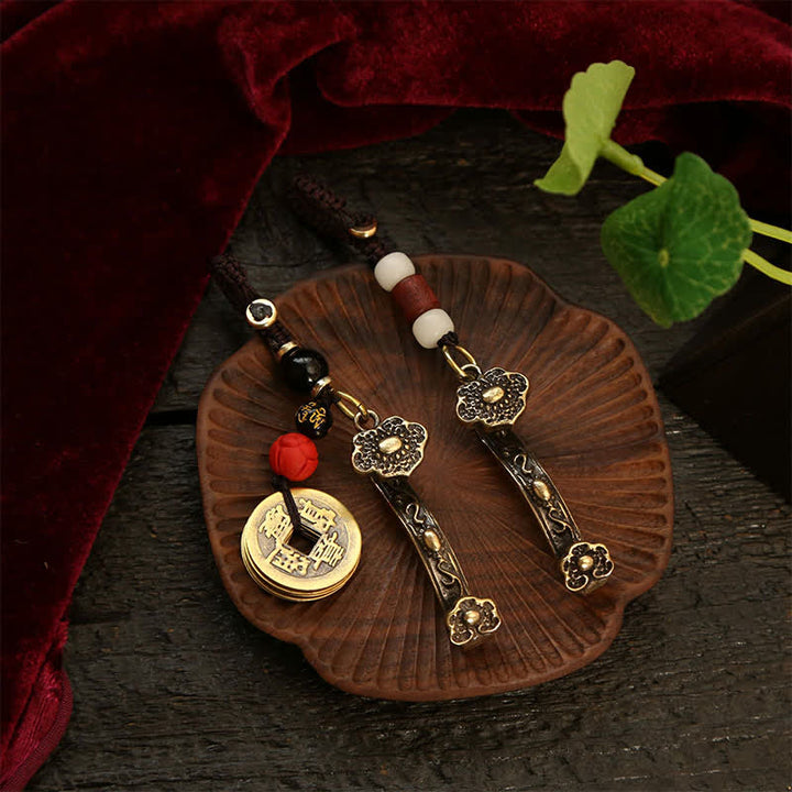 Buddha Stones Miedziane monety chińskie Pi Xiu, breloki Ruyi Lotus Wealth - image 12