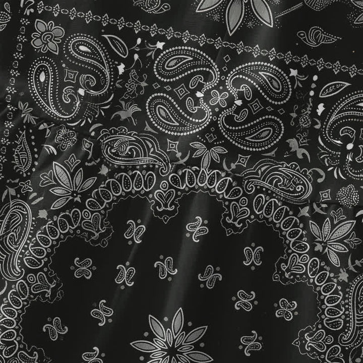 Buddha Stones Letnia, swobodna sukienka midi damska z bandaną, wzorem paisley i kwiatowym wzorem, bez rękawów i kieszeniami - image 1
