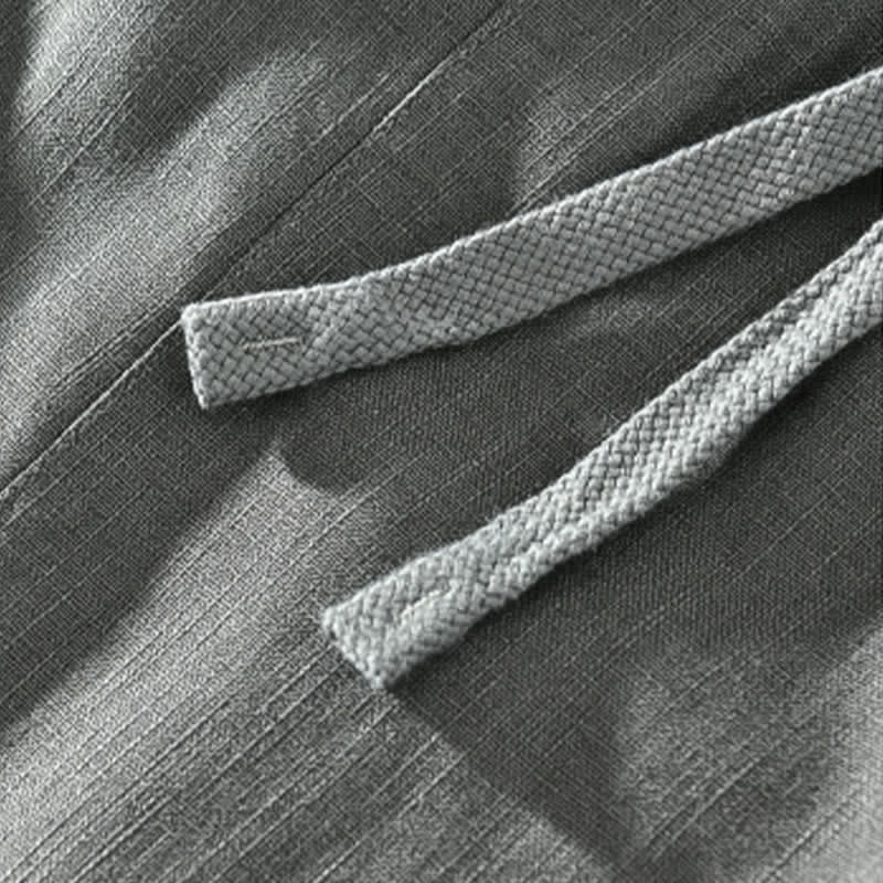 Buddha Stones Wiosenne letnie, swobodne, minimalistyczne spodnie męskie ze ściągaczem i solidnymi nogawkami do kostek. Spodnie zwężane z kieszeniami. - image 1
