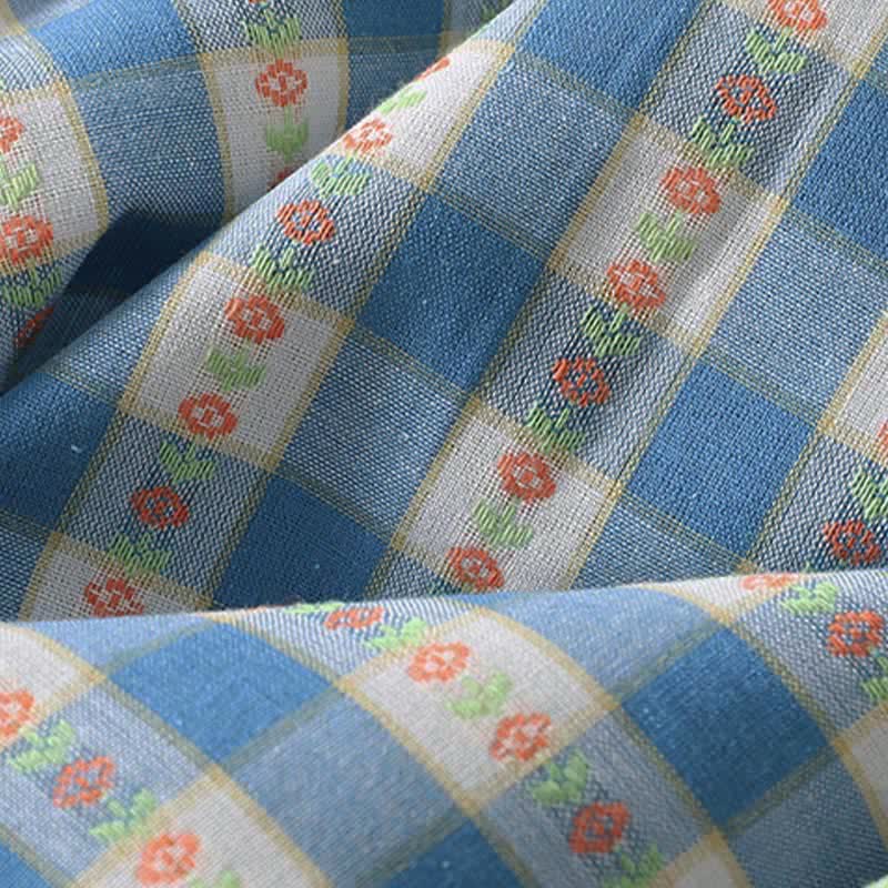Buddha Stones Letnia sukienka damska w kratkę gingham, bez rękawów, zapinana na guziki i ściągacz, z kieszeniami - image 12