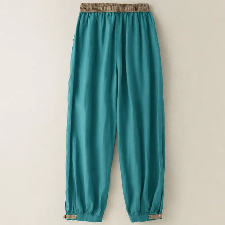Spodnie haremowe damskie Buddha Stones Plain Cotton Drawstring z kieszeniami - image 9