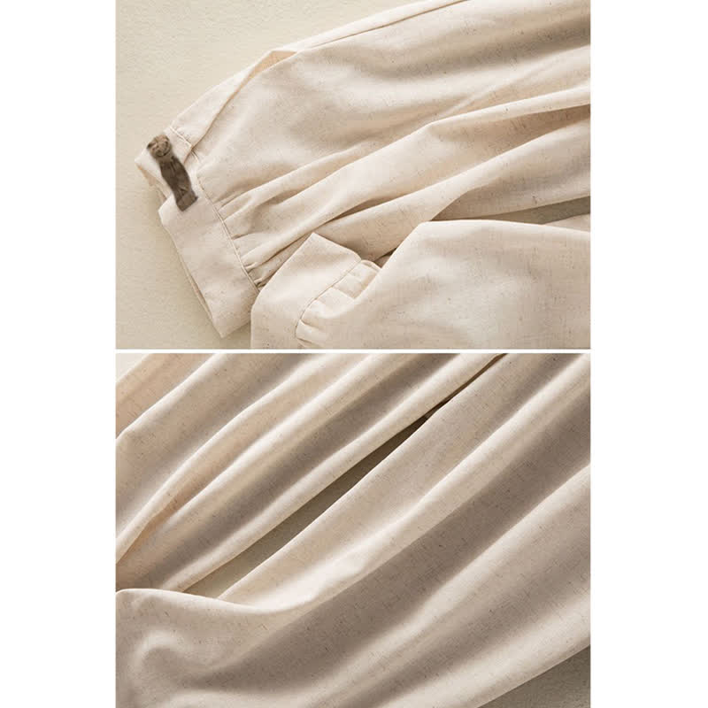 Spodnie haremowe damskie Buddha Stones Plain Cotton Drawstring z kieszeniami - image 4
