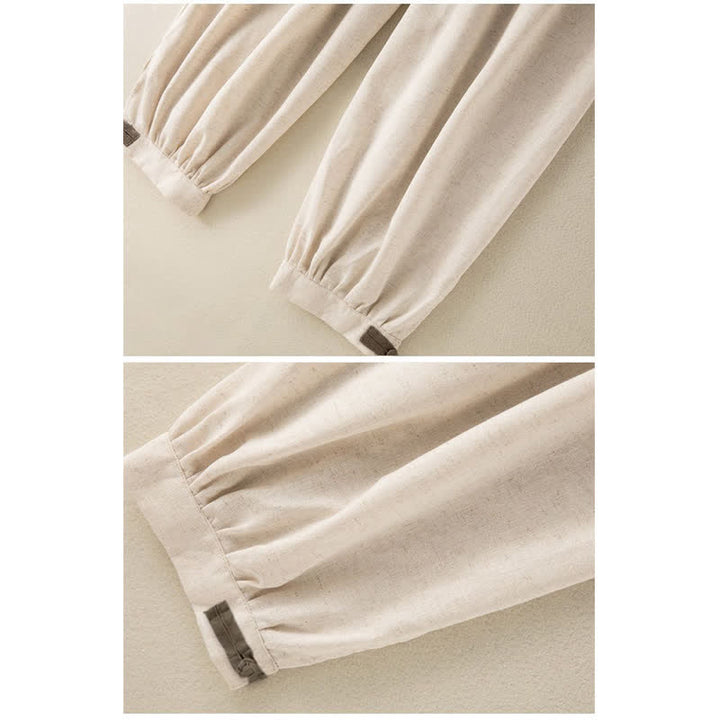 Spodnie haremowe damskie Buddha Stones Plain Cotton Drawstring z kieszeniami - image 5