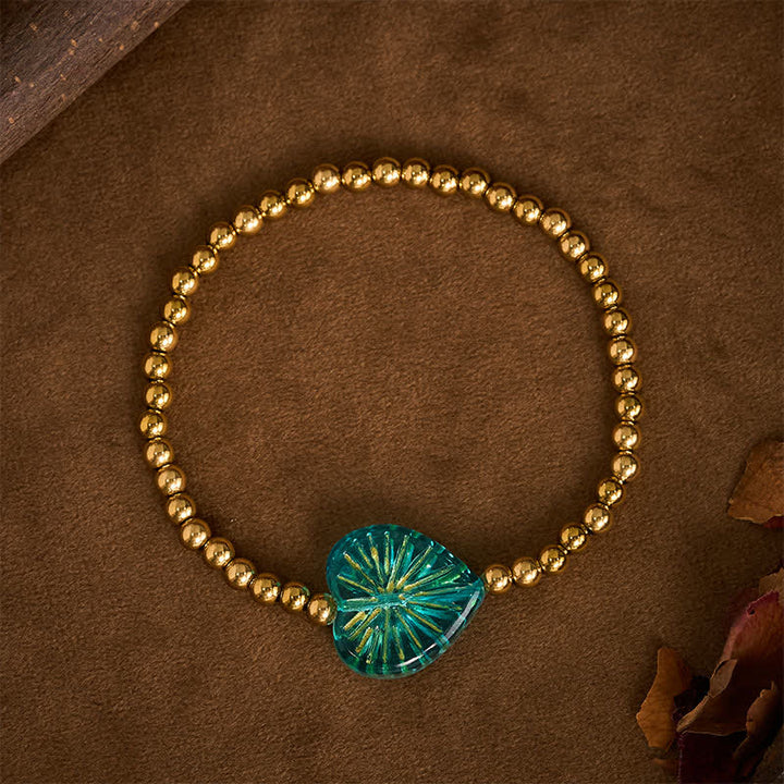 Buddha Stones Bransoletka Liuli Heart Beaded Strength ze stali tytanowej - Niebieski - image 11