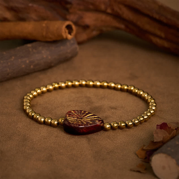 Buddha Stones Bransoletka Liuli Heart Beaded Strength ze stali tytanowej - image 9